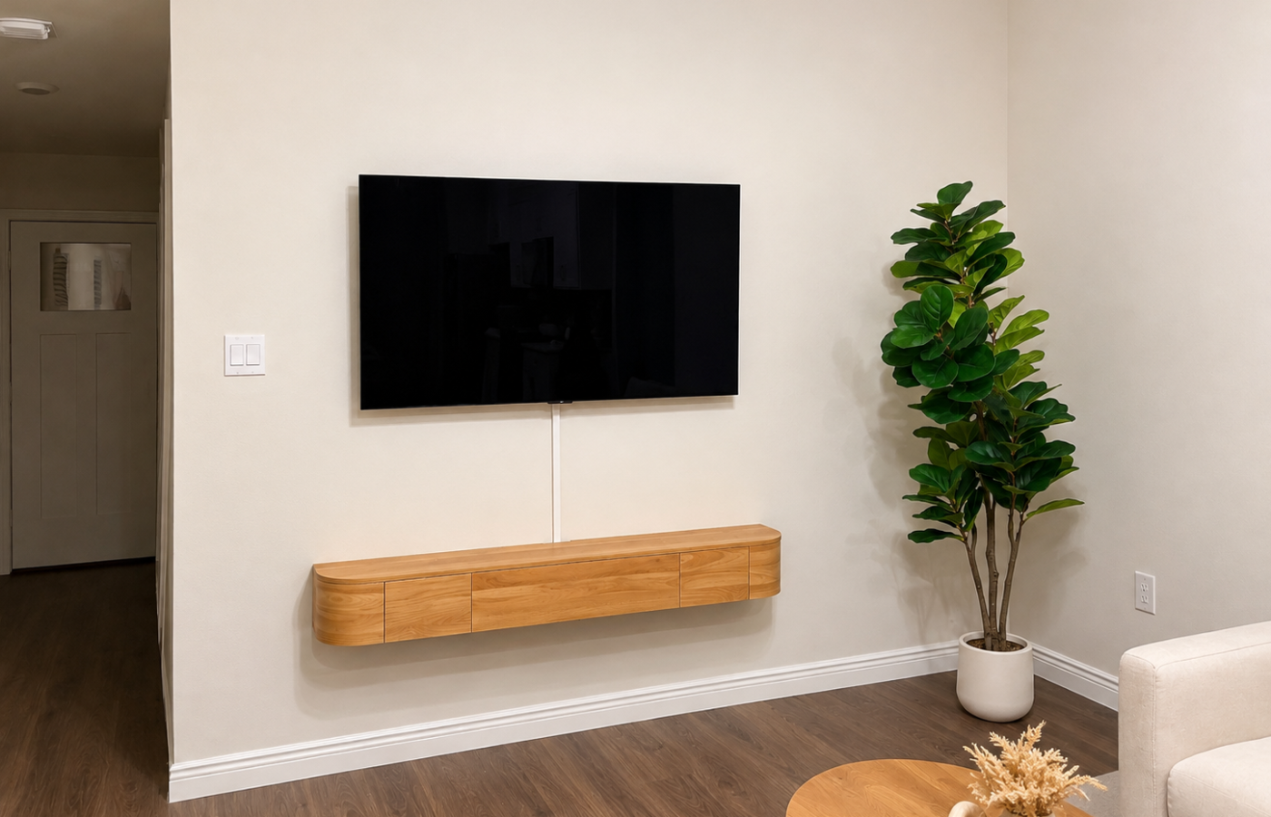 55″ TV & Floating stand installation